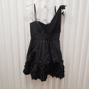 BCBGMAXAZRIA One Shoulder Mini Dress Black Sz 6